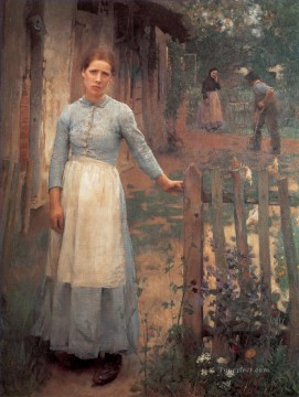  peasants Works - The Girl at the Gate modern peasants impressionist Sir George Clausen
